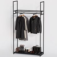 Стеллаж напольный с черной полкой ЛДСП A22120-01(ч/ч)