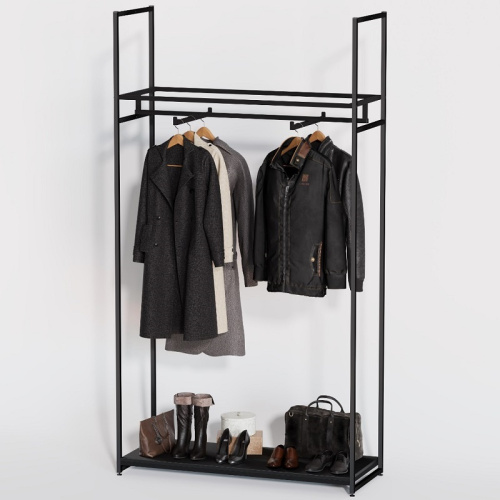 Стеллаж напольный с черной полкой ЛДСП A22120-01(ч/ч) Стеллаж напольный с черной полкой ЛДСП A22120-01(ч/ч)