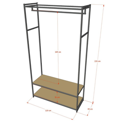 Стеллаж для магазина с полкой из стекла AС22120-09(черн) фото 3