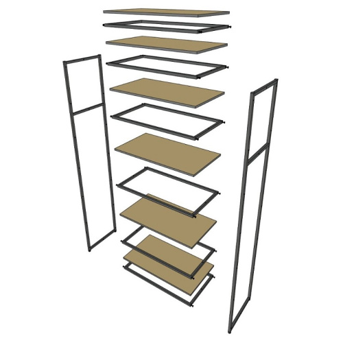 Стеллаж для магазина с черной полкой A2290-20(ч/ч) фото 4 Стеллаж для магазина с черной полкой A2290-20(ч/ч) фото 4