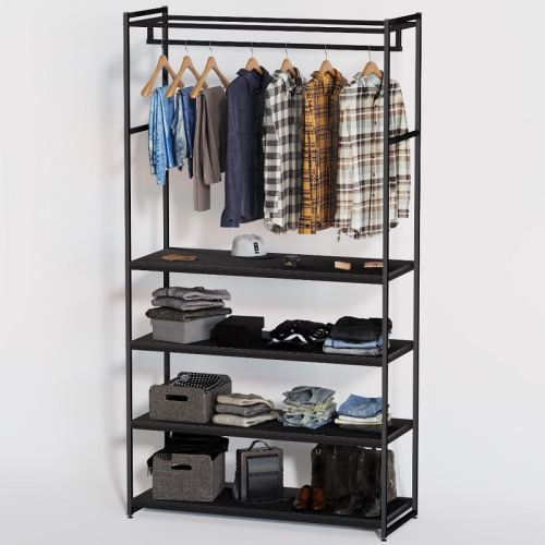 Стеллаж для магазина с черной полкой A22120-19(ч/ч)