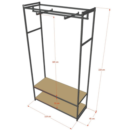 Стеллаж для магазина с черной полкой A22120-08(ч/ч) фото 3