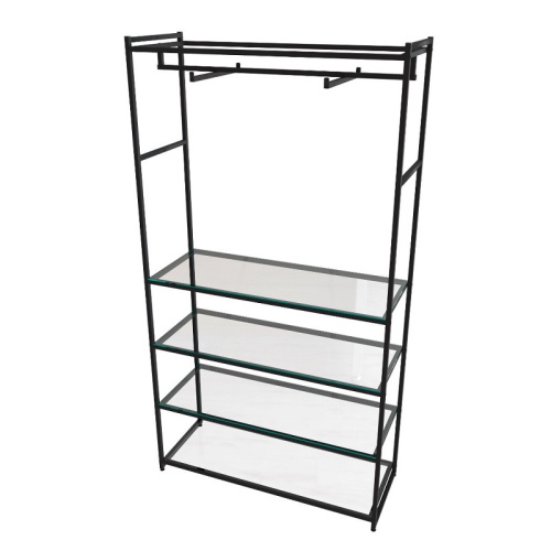 Стеллаж для магазина с полкой из стекла AС22120-18(черн) фото 2