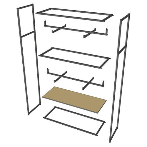 Стеллаж напольный с черной полкой ЛДСП A22120-03(ч/ч) фото 8 Стеллаж напольный с черной полкой ЛДСП A22120-03(ч/ч) фото 8