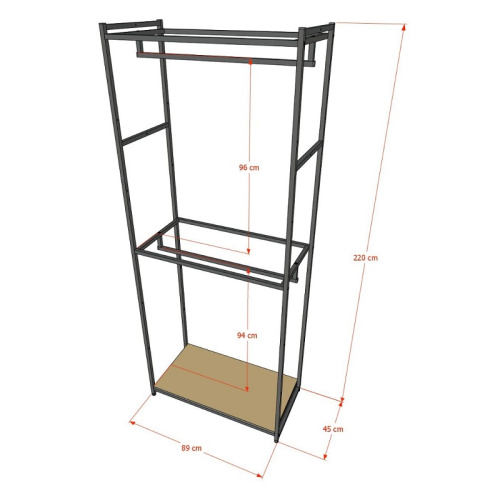 Стеллаж для магазина с белой полкой A2290-04(ч/б) фото 3