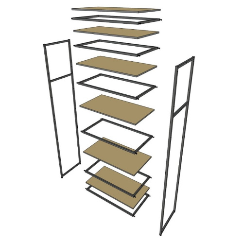 Стеллаж для магазина с белой полкой A2290-20(ч/б) фото 4
