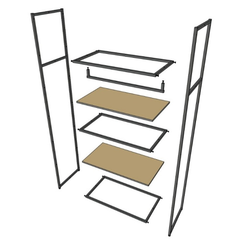 Стеллаж для магазина с белой полкой A2290-07(ч/б) фото 4
