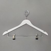 Вешалка антивандальная деревянная 66NB/AB(бел/хром)