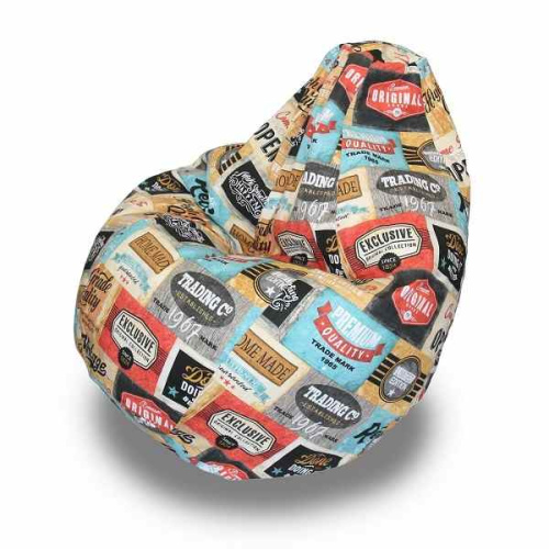 Кресло - мешок Груша жаккард Лейбл