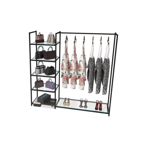 Стеллаж для магазина со стеклянной полкой KC1702(черн) Стеллаж для магазина со стеклянной полкой KC1702(черн)