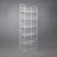 Стеллаж «Колосок» торговый, напольный, металлический Стел-116/900-Т(бел)