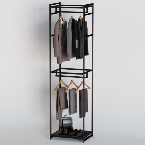 Стеллаж для магазина с черной полкой A2260-04(ч/ч)