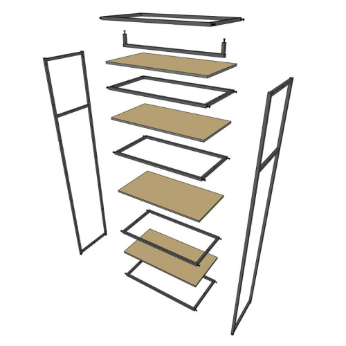 Стеллаж для магазина с полкой из стекла AC2290-19(черн) фото 4