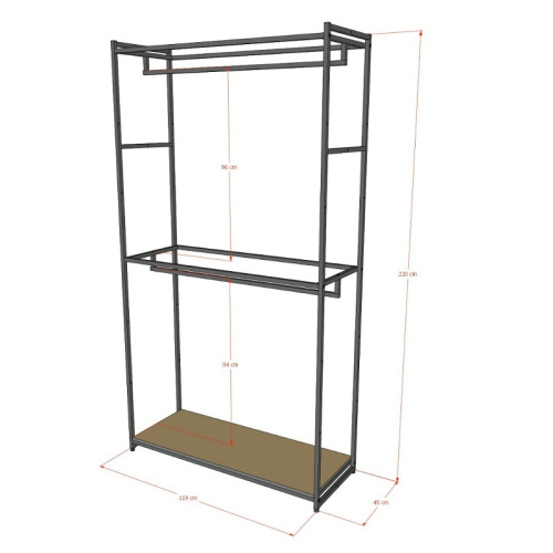 Стеллаж для магазина с полкой цвета дуб сонома A22120-04(ч/дс) фото 3