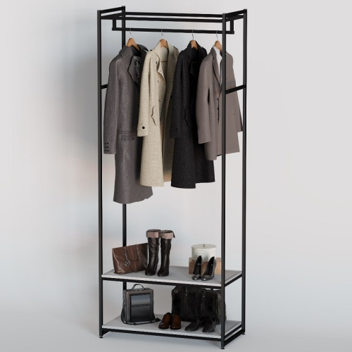 Стеллаж для магазина с белой полкой A2290-09(ч/б) Стеллаж для магазина с белой полкой A2290-09(ч/б)