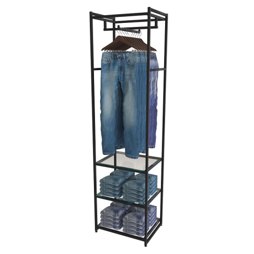 Стеллаж для магазина с полкой из стекла AС2260-18(черн)