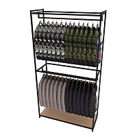 Стеллаж для магазина с полкой цвета дуб сонома A22120-04(ч/дс)