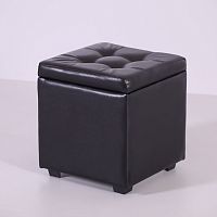 Пуфик квадратный с ящиком Высота: 430мм Ширина: 390мм Глубина: 390мм Цвет: черный