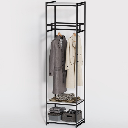 Стеллаж для магазина с белой полкой A2260-13(ч/б) Стеллаж для магазина с белой полкой A2260-13(ч/б)