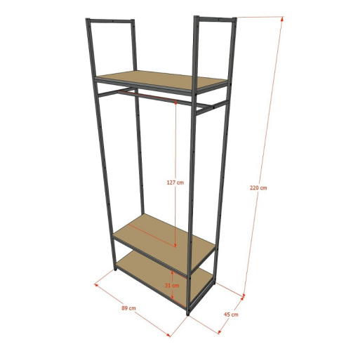 Стеллаж для магазина с полкой из стекла AC2290-14(черн) фото 3