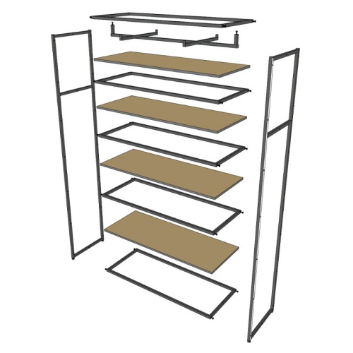Стеллаж для магазина с белой полкой A22120-18(ч/б) фото 4 Стеллаж для магазина с белой полкой A22120-18(ч/б) фото 4