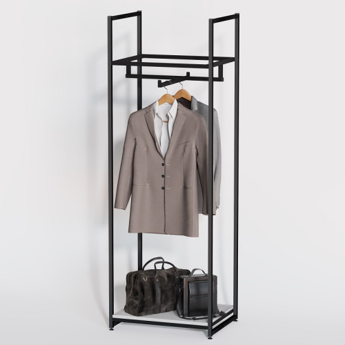 Стеллаж для магазина с белой полкой A1760-01(ч/б) Стеллаж для магазина с белой полкой A1760-01(ч/б)