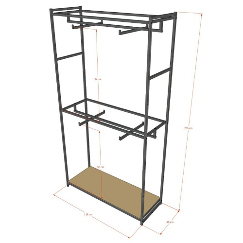Стеллаж напольный с черной полкой ЛДСП A22120-03(ч/ч) фото 3 Стеллаж напольный с черной полкой ЛДСП A22120-03(ч/ч) фото 3