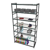 Стеллаж для магазина с полкой из стекла AС22120-21(черн)