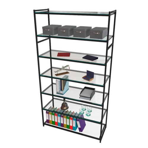 Стеллаж для магазина с полкой из стекла AС22120-21(черн)