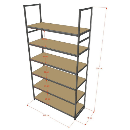 Стеллаж для магазина с полкой цвета дуб сонома A22120-20(ч/дс) фото 3 Стеллаж для магазина с полкой цвета дуб сонома A22120-20(ч/дс) фото 3