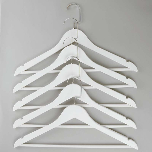 Плечики из дерева с перекладиной C30N/1-К(бел/хром) фото 4