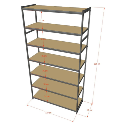 Стеллаж для магазина с белой полкой A22120-21(ч/б) фото 3