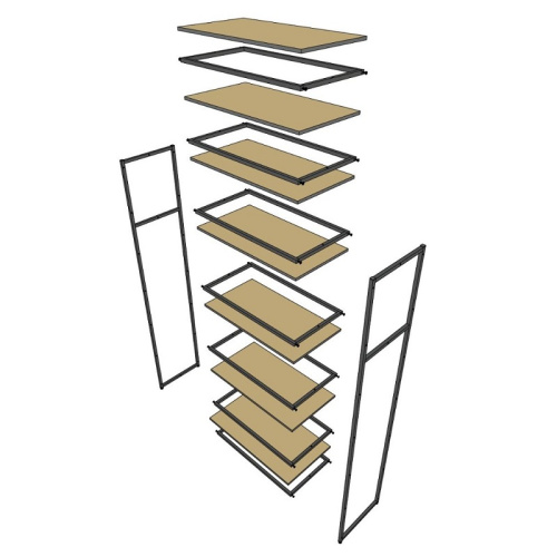 Стеллаж для магазина с полкой из стекла AC2290-21(черн) фото 4
