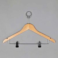 Вешалка-плечики деревянная антивандальная 66NB/AB(светл/хром)