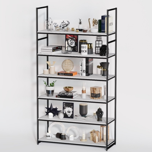 Стеллаж для магазина с белой полкой A22120-20(ч/б) Стеллаж для магазина с белой полкой A22120-20(ч/б)