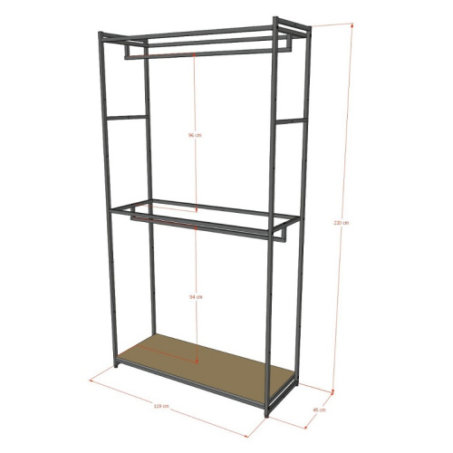 Стеллаж для магазина с черной полкой A22120-04(ч/ч) фото 3