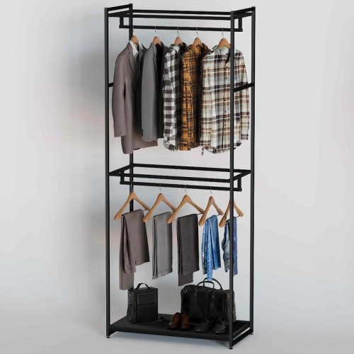 Стеллаж для магазина с черной полкой A2290-04(ч/ч)