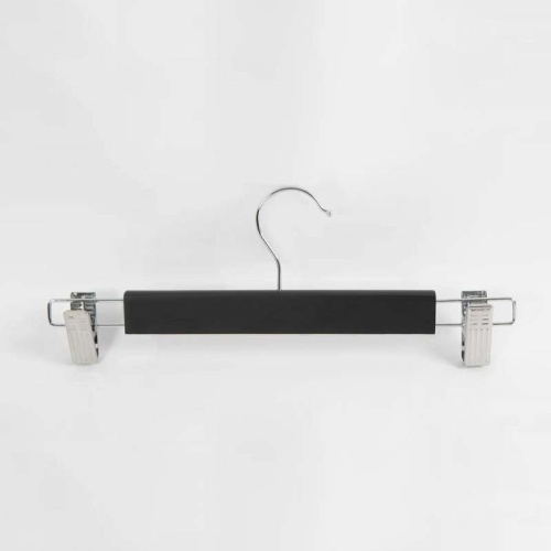 Вешалка-плечики деревянная с зажимами WS 006-32(черн)