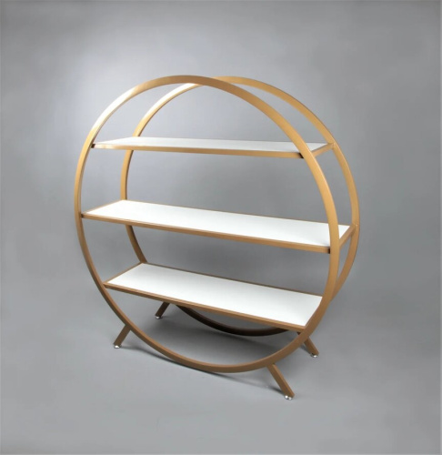 Стеллаж неразборный круглый СТ-401-Л(зол/бел) Стеллаж неразборный круглый СТ-401-Л(зол/бел)