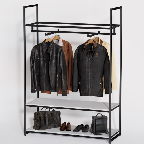 Стеллаж для магазина с белой полкой A17120-08(ч/б)