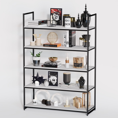 Стеллаж для магазина с белой полкой A17120-20(ч/б) Стеллаж для магазина с белой полкой A17120-20(ч/б)