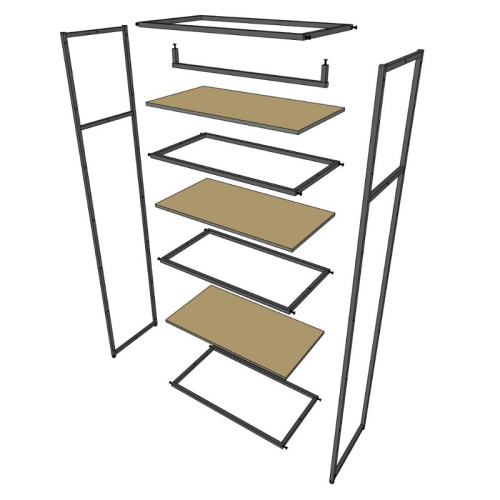 Стеллаж для магазина с белой полкой A2290-11(ч/б) фото 4