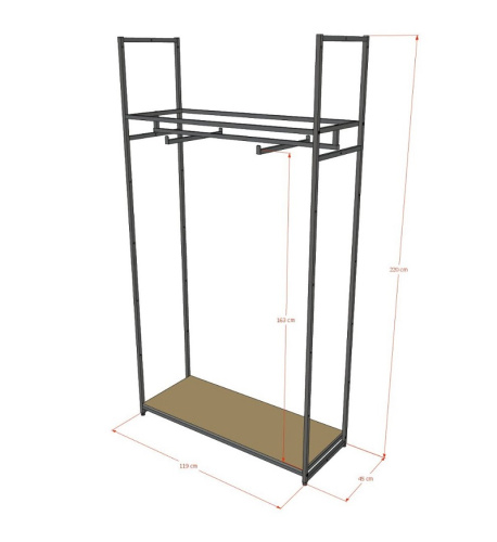 Стеллаж напольный с белой полкой ЛДСП A22120-01(ч/б) фото 3