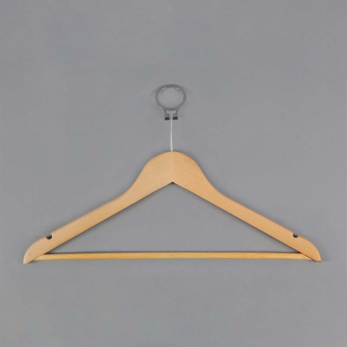 Вешалка-плечики деревянная, антивандальная C30N/AB(светл/хром) Вешалка-плечики деревянная, антивандальная C30N/AB(светл/хром)