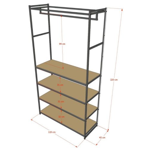 Стеллаж для магазина с белой полкой A22120-19(ч/б) фото 3 Стеллаж для магазина с белой полкой A22120-19(ч/б) фото 3