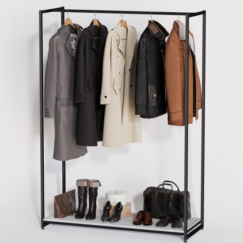 Стеллаж для магазина с белой полкой A17120-02(ч/б) Стеллаж для магазина с белой полкой A17120-02(ч/б)