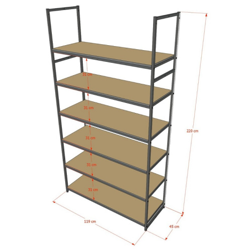 Стеллаж для магазина с черной полкой A22120-20(ч/ч) фото 3 Стеллаж для магазина с черной полкой A22120-20(ч/ч) фото 3