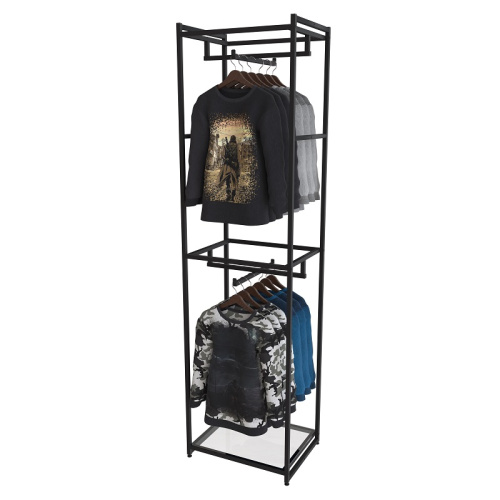 Стеллаж для магазина с полкой из стекла AС2260-03(черн) Стеллаж для магазина с полкой из стекла AС2260-03(черн)