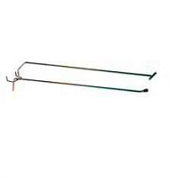 Крючок одинарный с ценникодержателем, хром Глубина: 300 мм Толщина проволоки: 4,8 мм