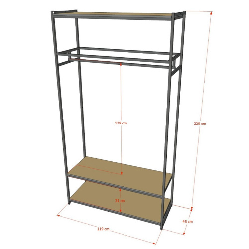 Стеллаж для магазина с полкой цвета дуб сонома A22120-13(ч/дс) фото 3 Стеллаж для магазина с полкой цвета дуб сонома A22120-13(ч/дс) фото 3